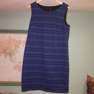 Blue and black sleeveless dress
